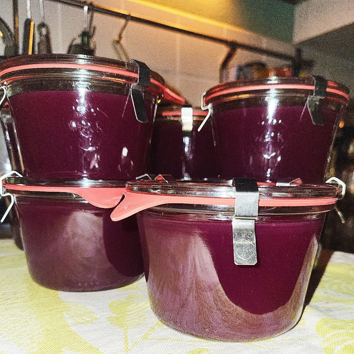 Traubengelee und Rosinen.
Ich bin gespannt, wieviel dabei rauskommen!