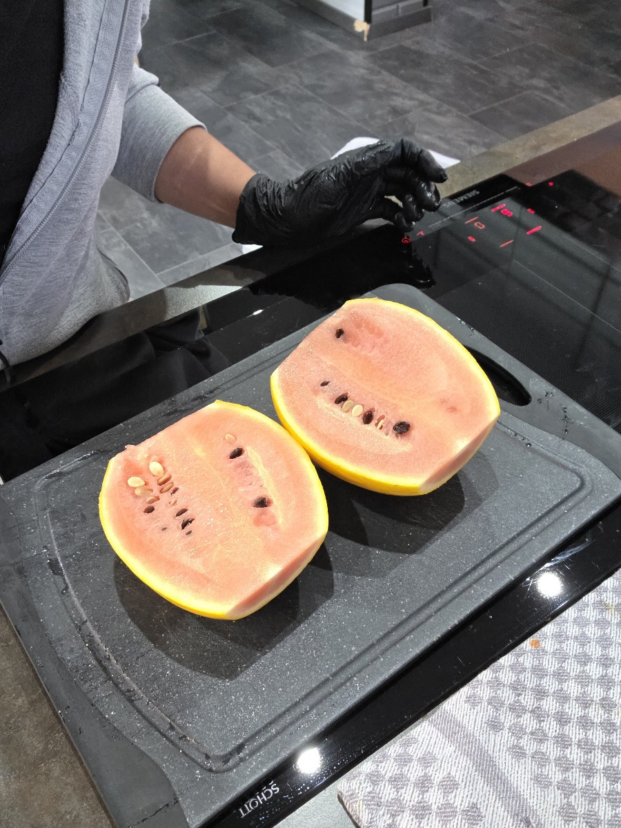 Leider muss ich alle Wassermelonen ernten,  paar sind noch nicht richtig reif, also hab ich die erstes mal fermentiert.…
