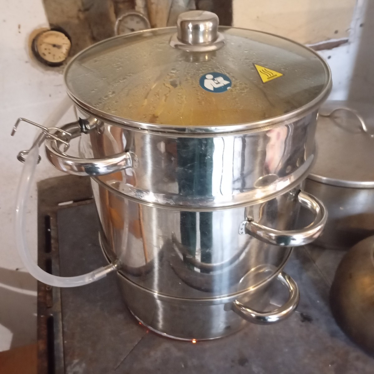 Heute machen wir Quitten Saft haben ungefähr fünfzehn kg geerntet 