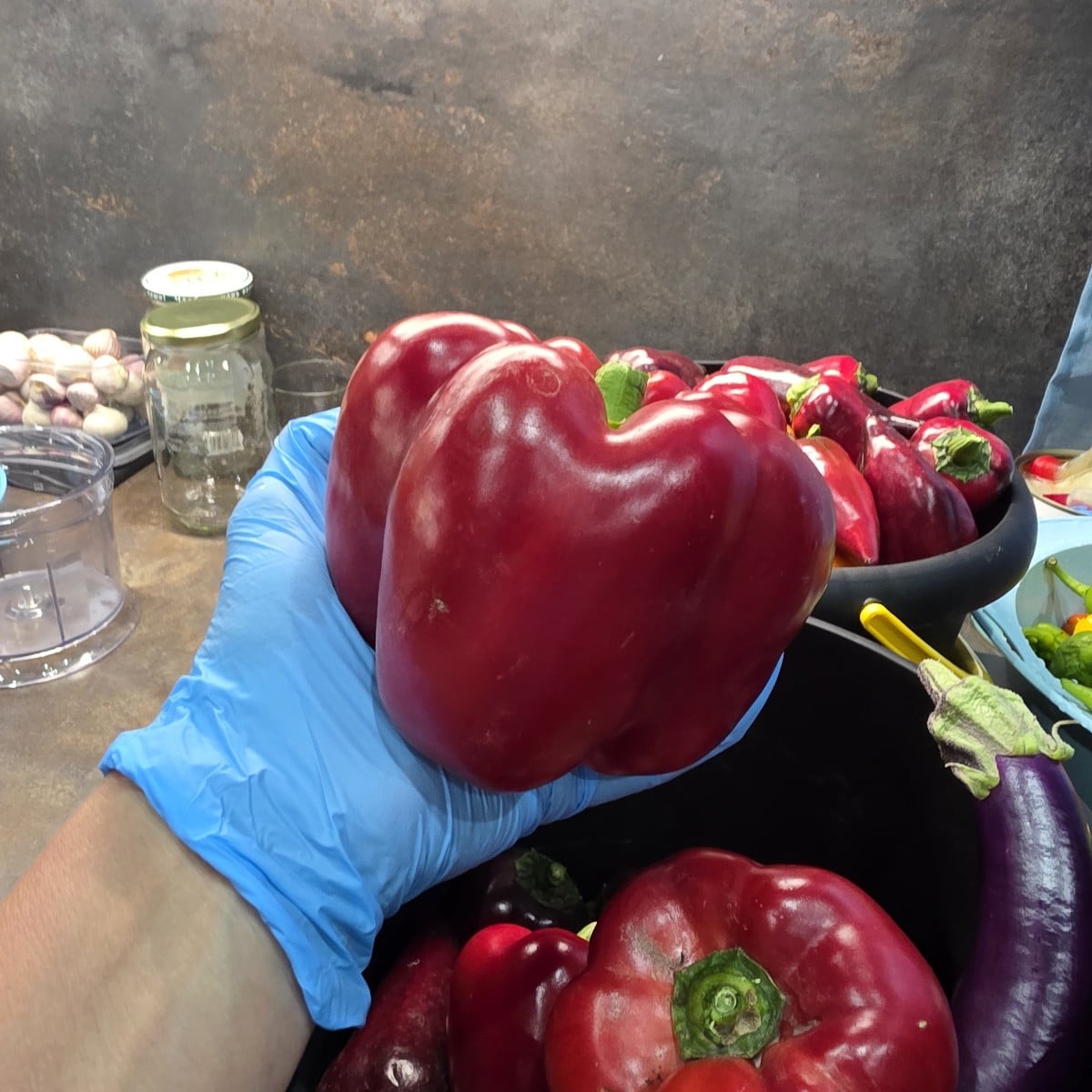 Wieder mal Paprika und rote Bete gesammelt.
3 neue Sorten Chili,  leider sind die dieses Jahr sehr spät reif. 
Aus dene…