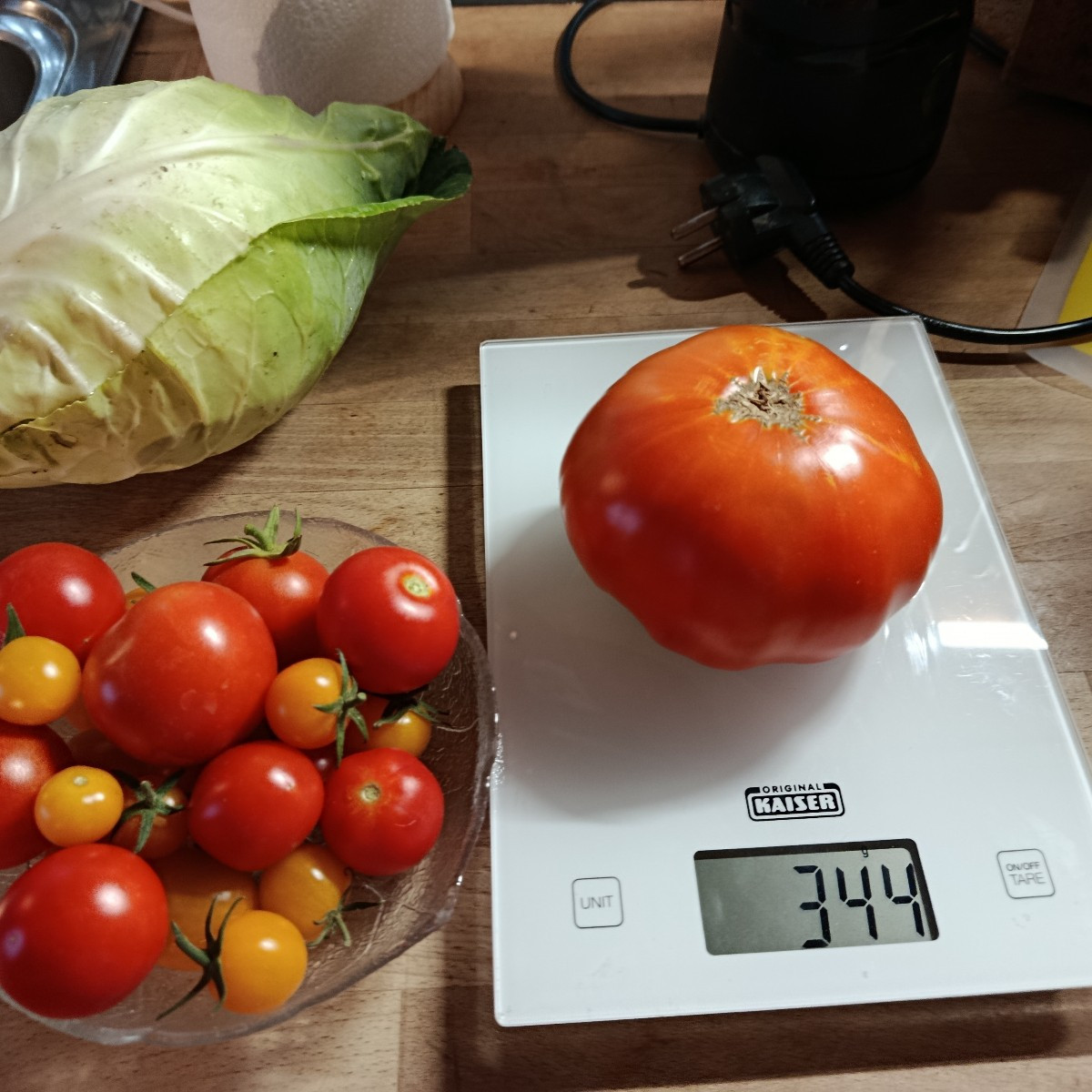 Heute meinen zweiten Spitzkohl geerntet. Diesmal aus dem Freiland. Er ist kompakter, aber dieses Jahr auch fester vom B…