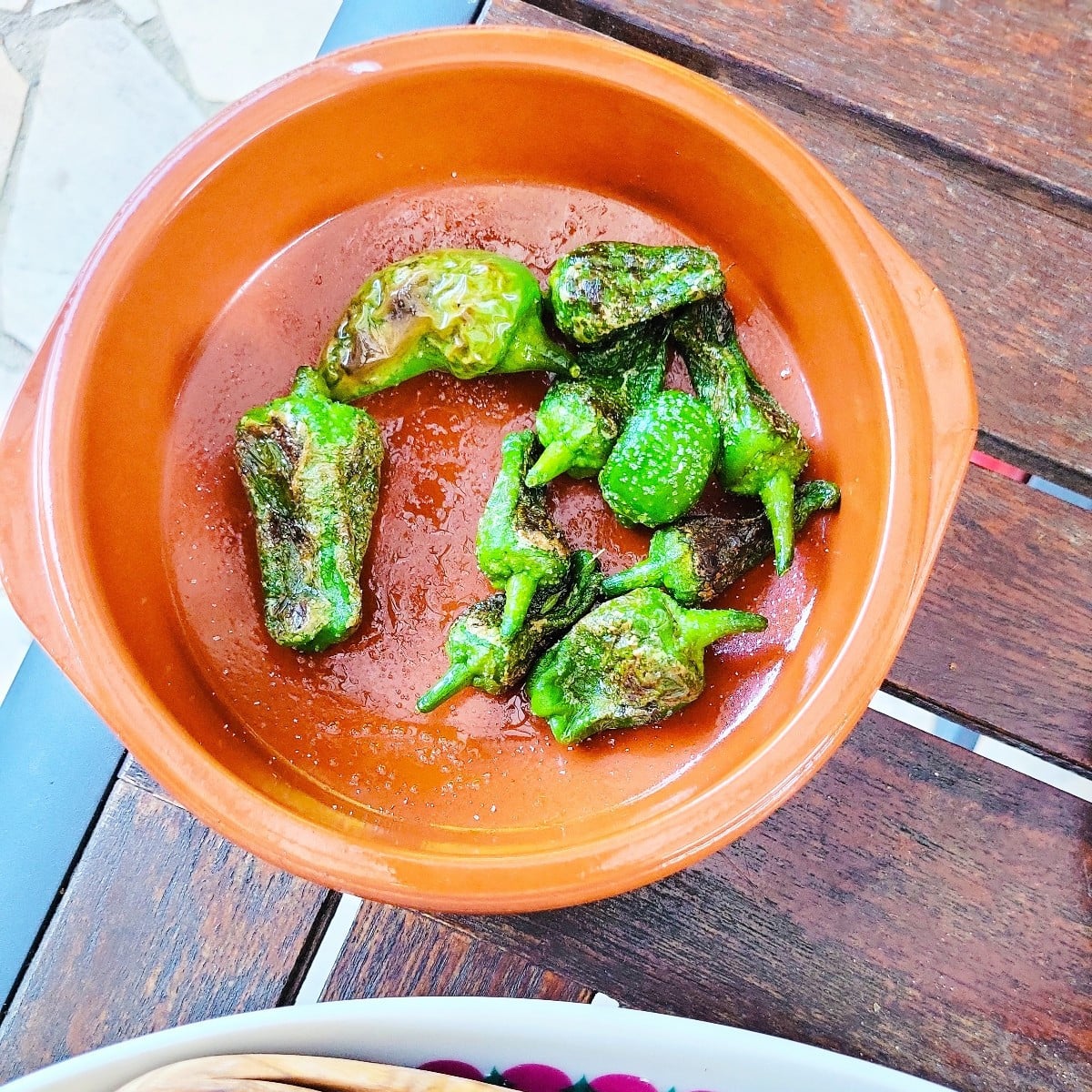 Spontanes Gartendinner! Die Pimientos de Padron sind so köstlich, ich habe einige testhalber geerntet und gebraten, die…