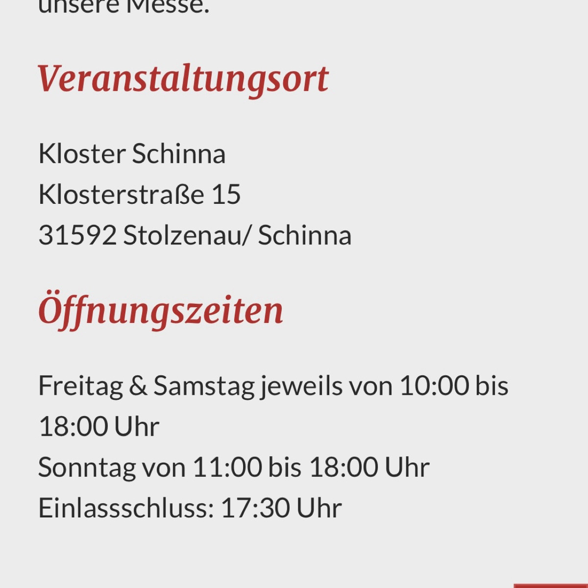 Hallo liebe Community,

Ich habe Freikarten für die LebensArt Landpartie im Kloster Schinna. Gültig sind die Karten nur…