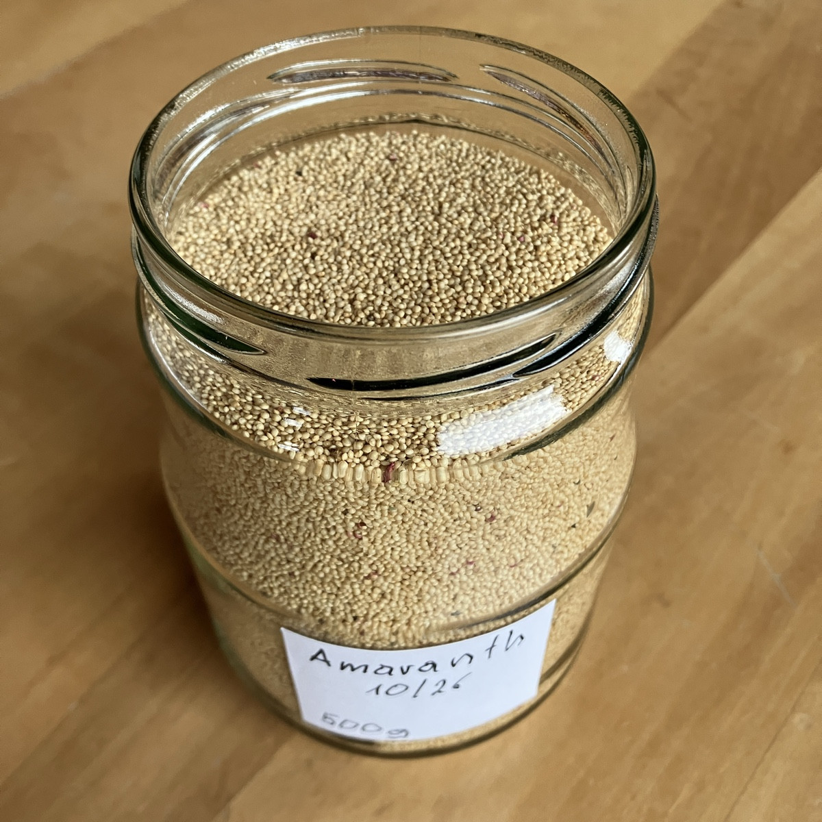 Amaranth. Das erste selbst angebaute (Pseudo-) Getreide. 500 g von ca 10 Pflanzen 