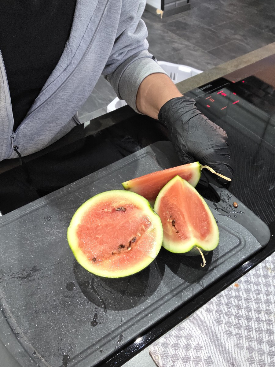 Leider muss ich alle Wassermelonen ernten,  paar sind noch nicht richtig reif, also hab ich die erstes mal fermentiert.…