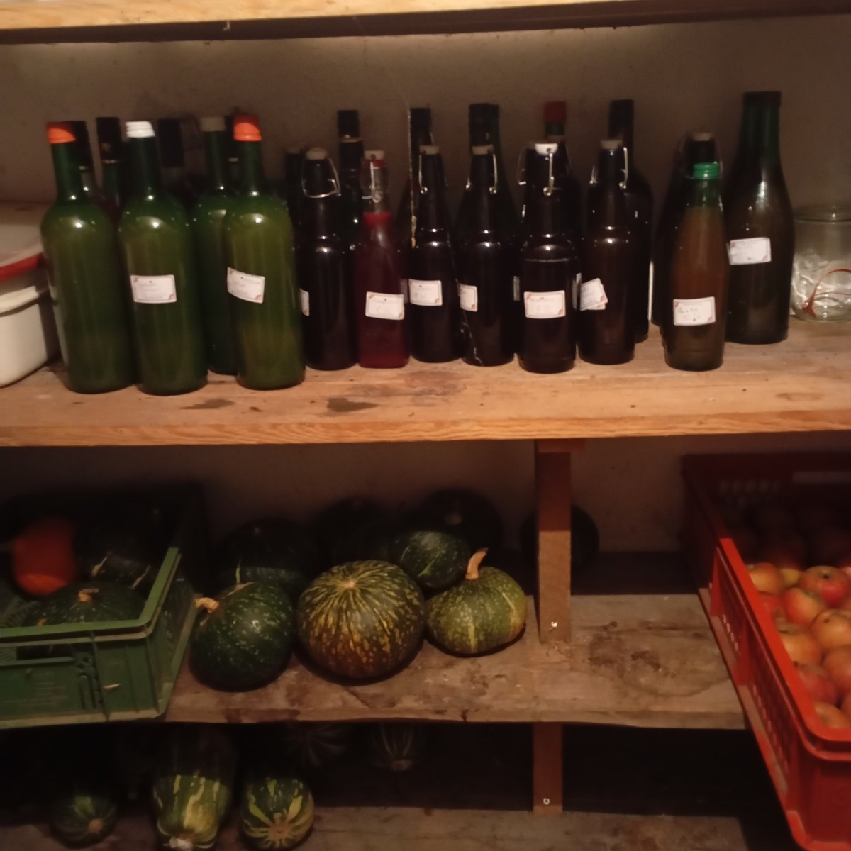 Boskop eingelagert das ist unsere Marmeladen Ernte heuer Frucht Säfte kirschpflaumensaft mit Holunder Birnensaft Quitte…