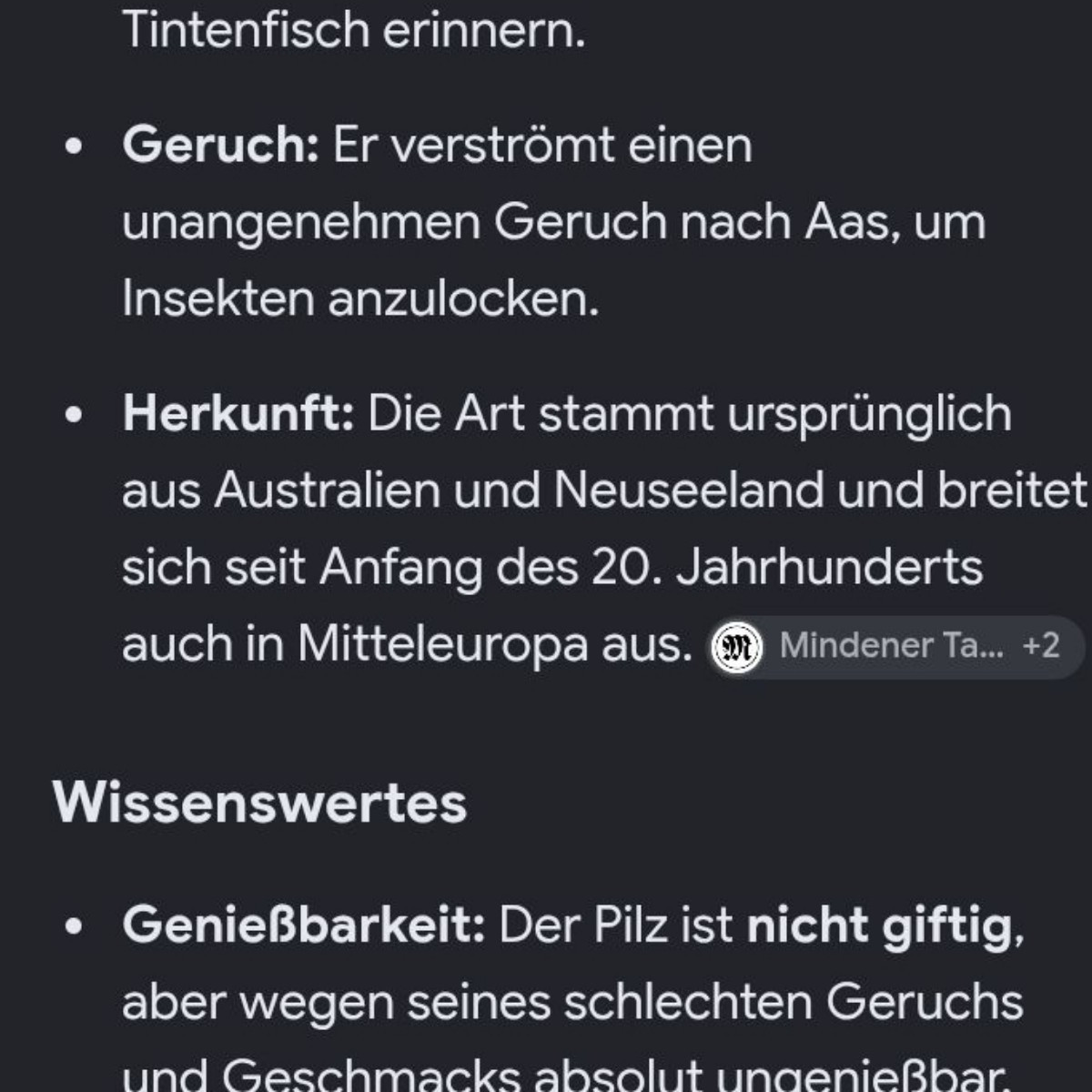 Auf unserem Grundstück entfaltet sich gerade der Tintenfischpilz / Krakenpilz. Seid froh das ich die Gerüche nicht mitl…